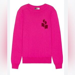 Isabel Marant Etoile Marisons Hot Pink logo Crewneck Sweater